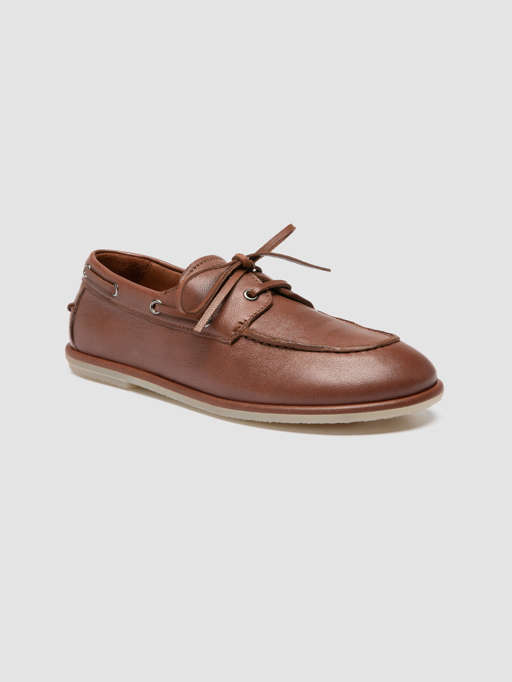 LOVE 101 - Brown Leather Boat Shoes - image 3,side view