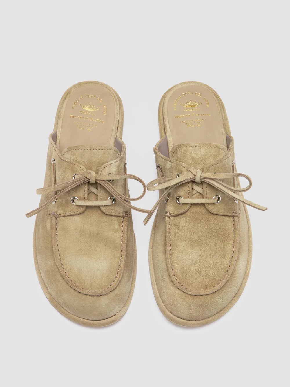LOVE 106 - Beige Suede Mule Sandals - image 2,side view