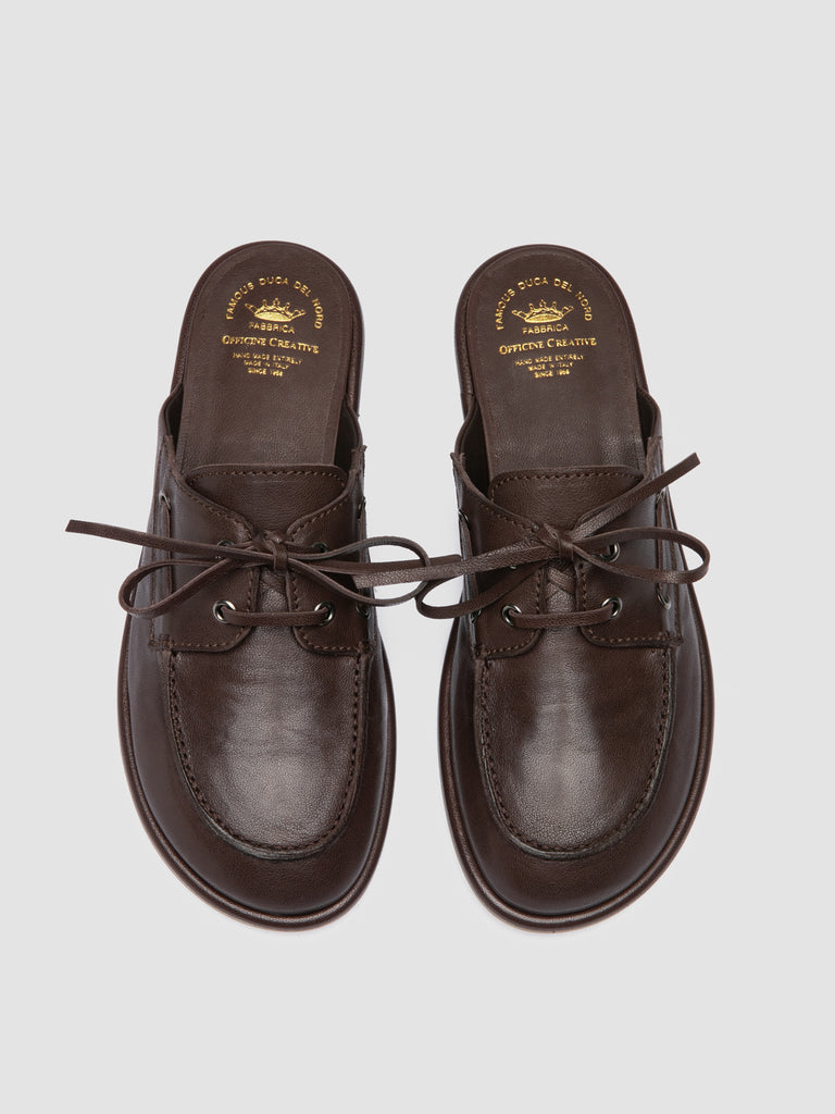 LOVE 106 - Brown Leather Mule Sandals
