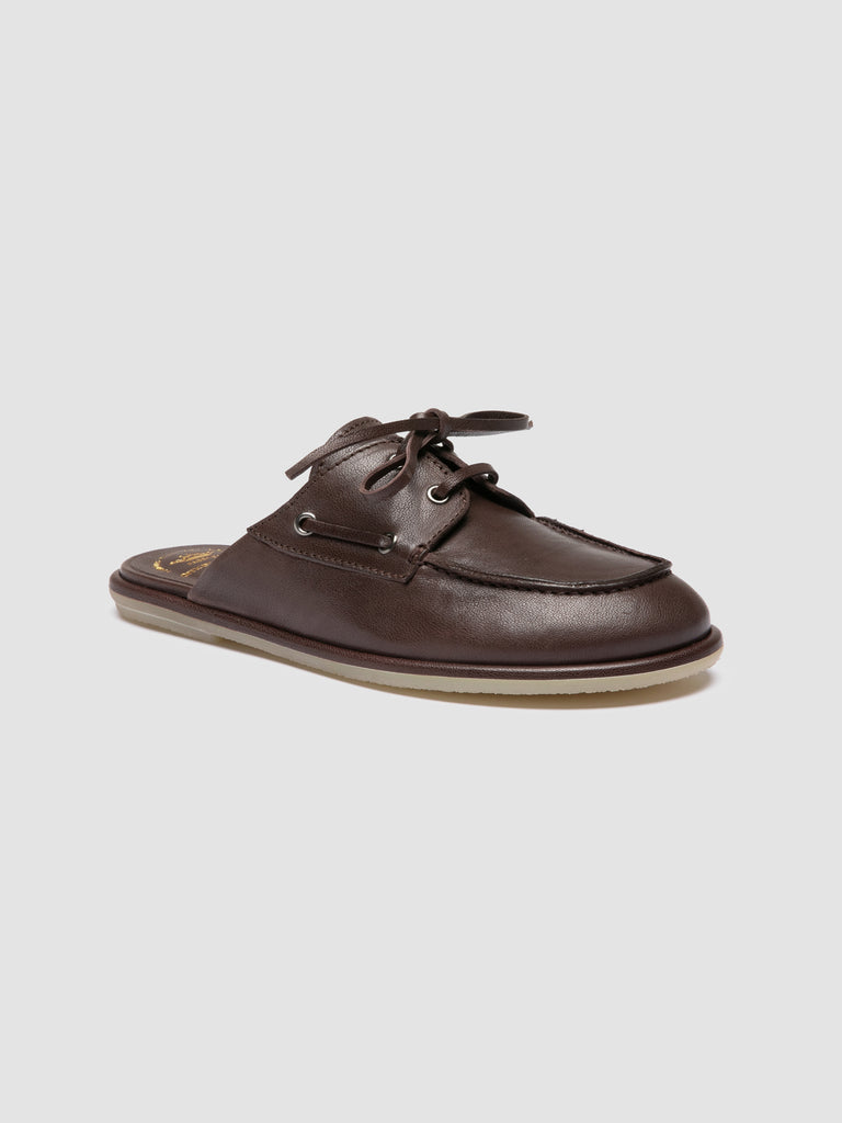LOVE 106 - Brown Leather Mule Sandals