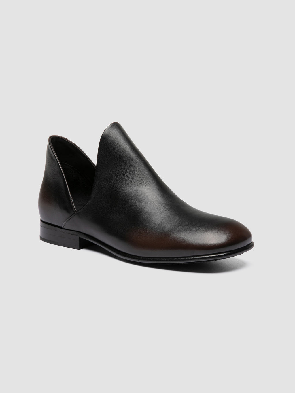 MADGE 003 - Black Leather Pull On Boots - image 3,side view