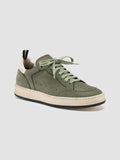 MAGIC 102 - Green Leather Low Top Sneakers - thumb image 3,side view