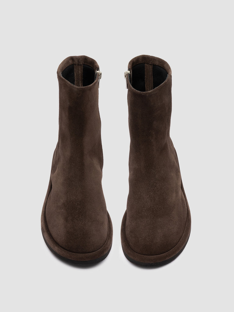 MARJORY 106 - Brown Suede Zipped Boots