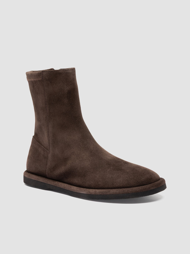 MARJORY 106 - Brown Suede Zipped Boots