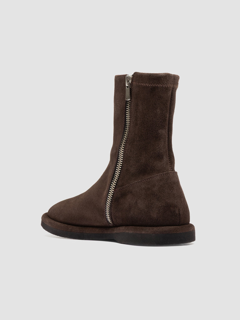 MARJORY 106 - Brown Suede Zipped Boots