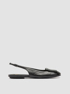 MEREDITH 001 - Black Leather Sling Back Sandals