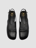 MEREDITH 001 - Black Leather Sling Back Sandals - thumb image 2,side view