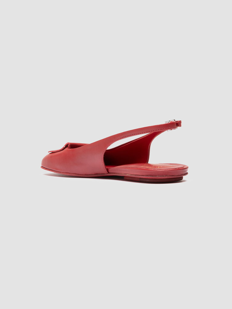 MEREDITH 001 - Red Leather Sling Back Sandals