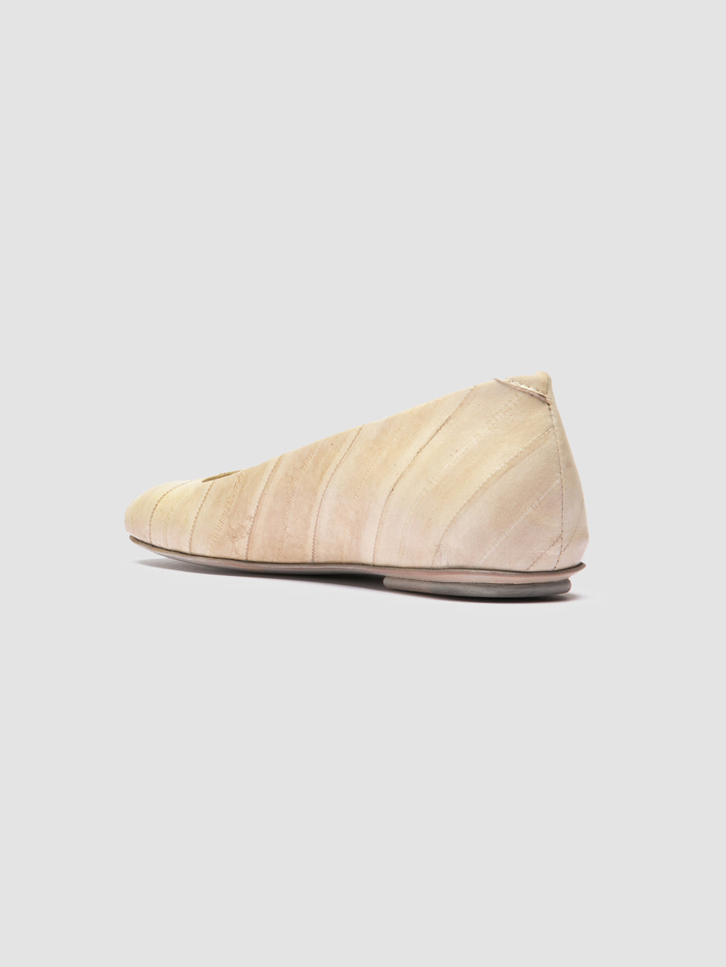 MEREDITH 003 - Ivory Leather Ballerina Shoes - image 4,side view