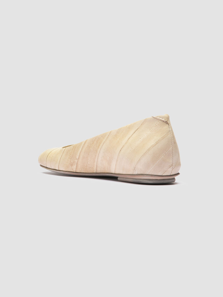 MEREDITH 003 - Ivory Leather Ballerina Shoes