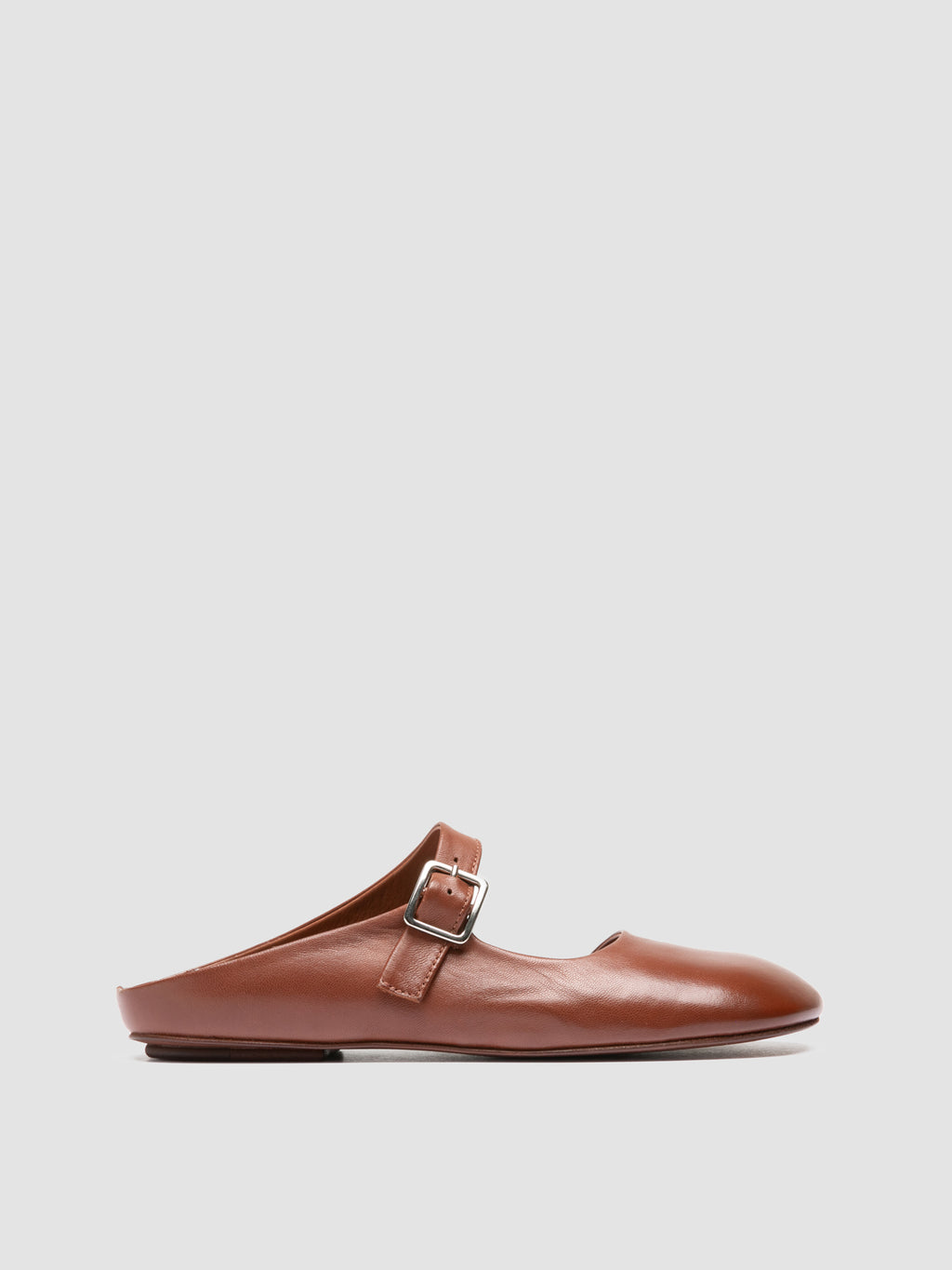 MEREDITH 005 - Brown Leather Mule Sandals - image 1,side view