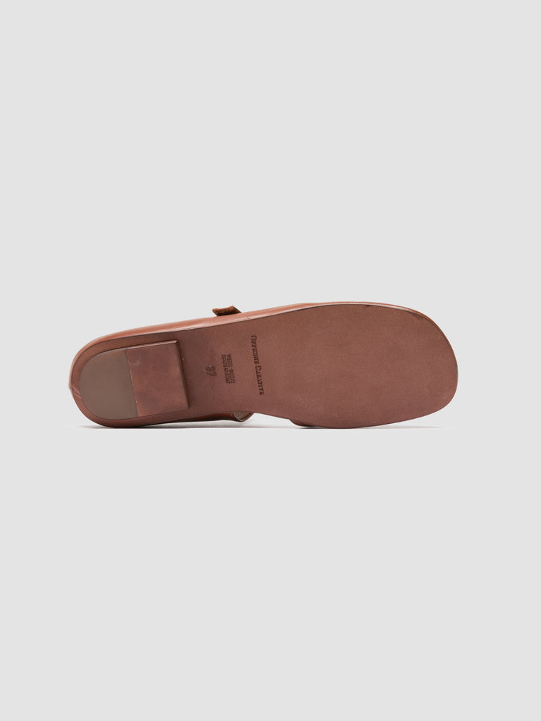 MEREDITH 005 - Brown Leather Mule Sandals
