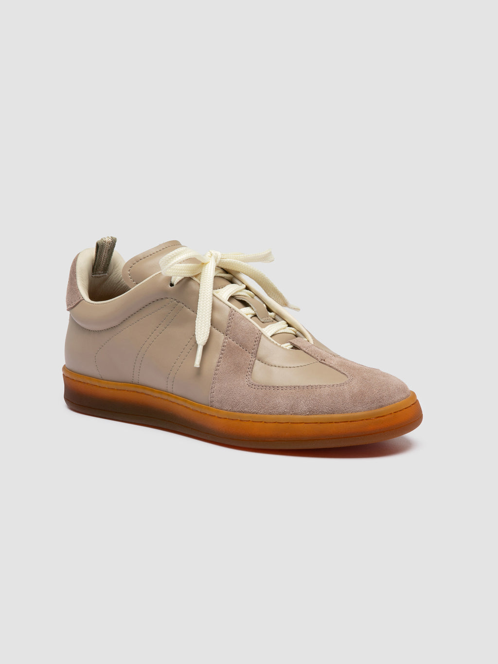 MILITIA 102 - Beige Leather and Suede Sneakers - image 3,side view