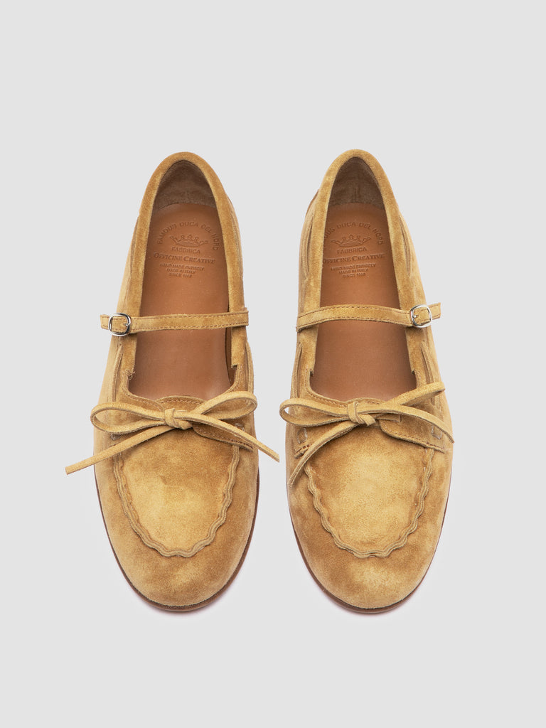 OLIVER 104 - Beige Suede Ballerina Shoes