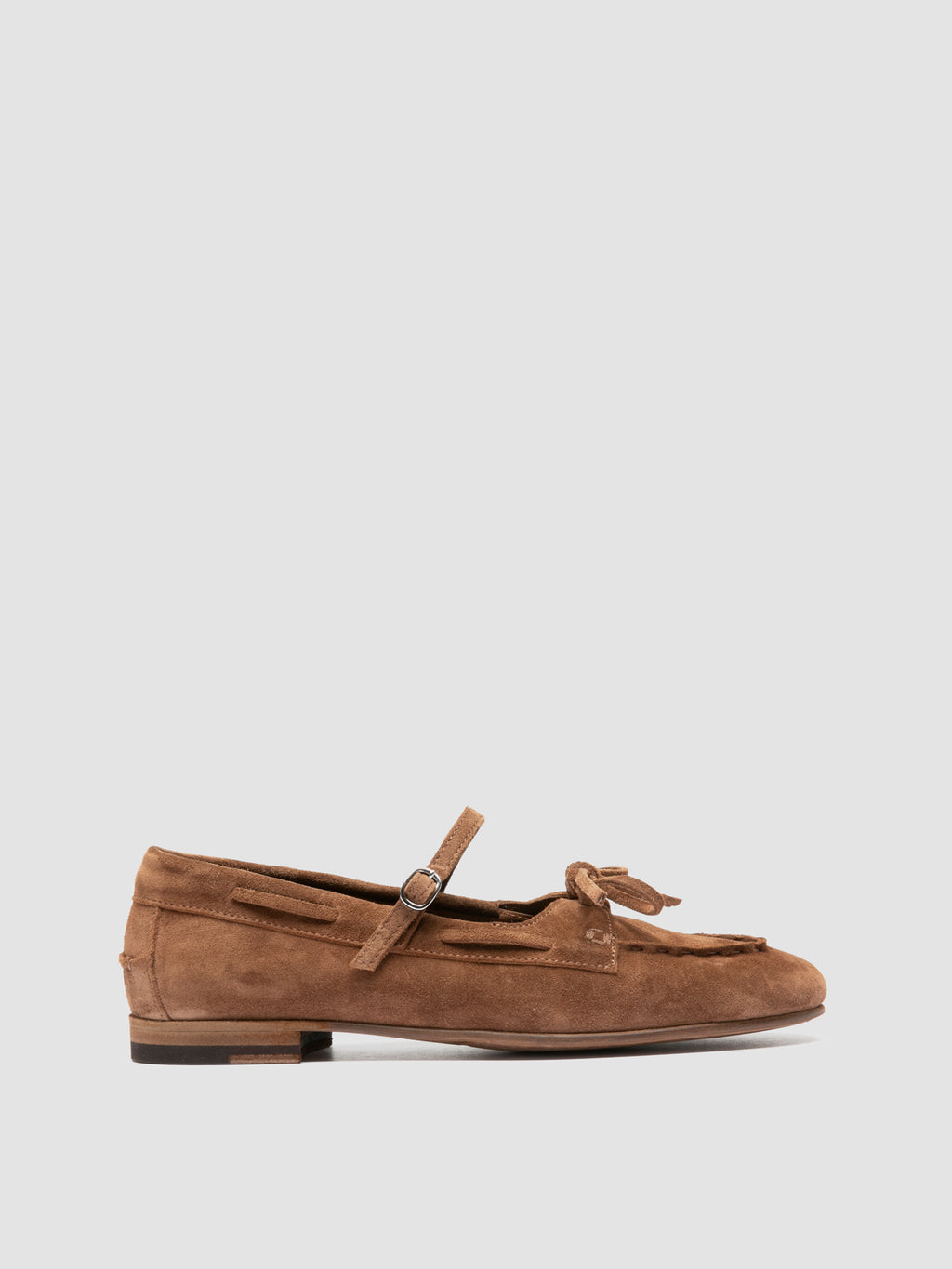 OLIVER 104 - Brown Suede Ballerina Shoes - image 1,side view