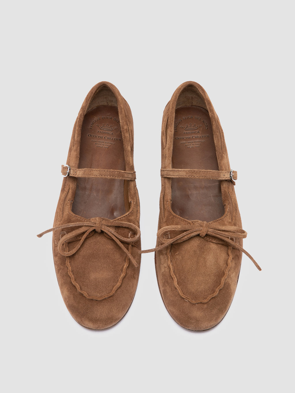 OLIVER 104 - Brown Suede Ballerina Shoes - image 2,side view