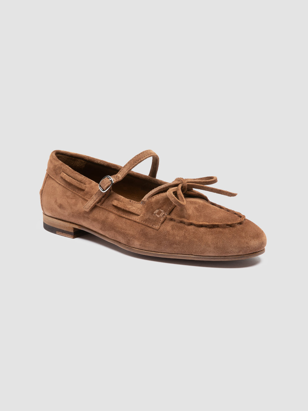 OLIVER 104 - Brown Suede Ballerina Shoes - image 3,side view