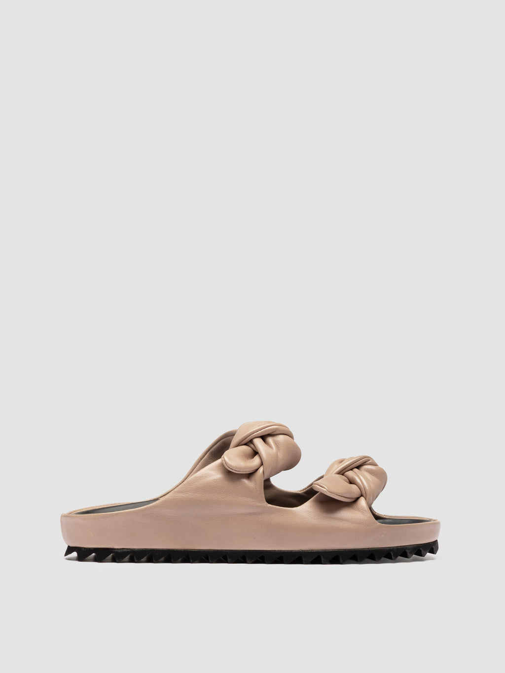 PELAGIE 021 - Ivory Leather Slide Sandals - image 1,side view