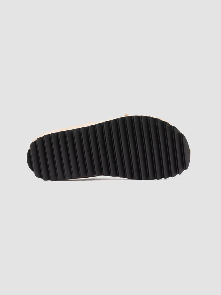 PELAGIE 021 - Ivory Leather Slide Sandals