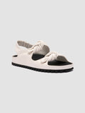 PELAGIE 022 - White Leather Sandals - thumb image 3,side view