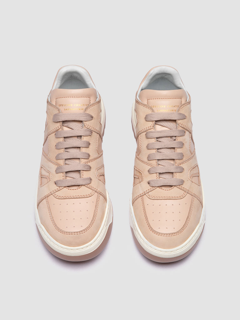 ROCKVILLE 102 - Beige Leather Low Top Sneakers