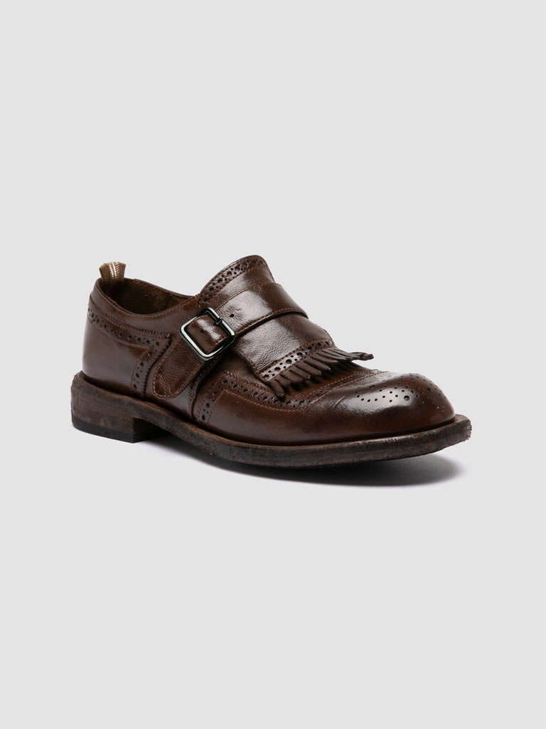 RUGGED 111 - Brown Leather Monk Shoes