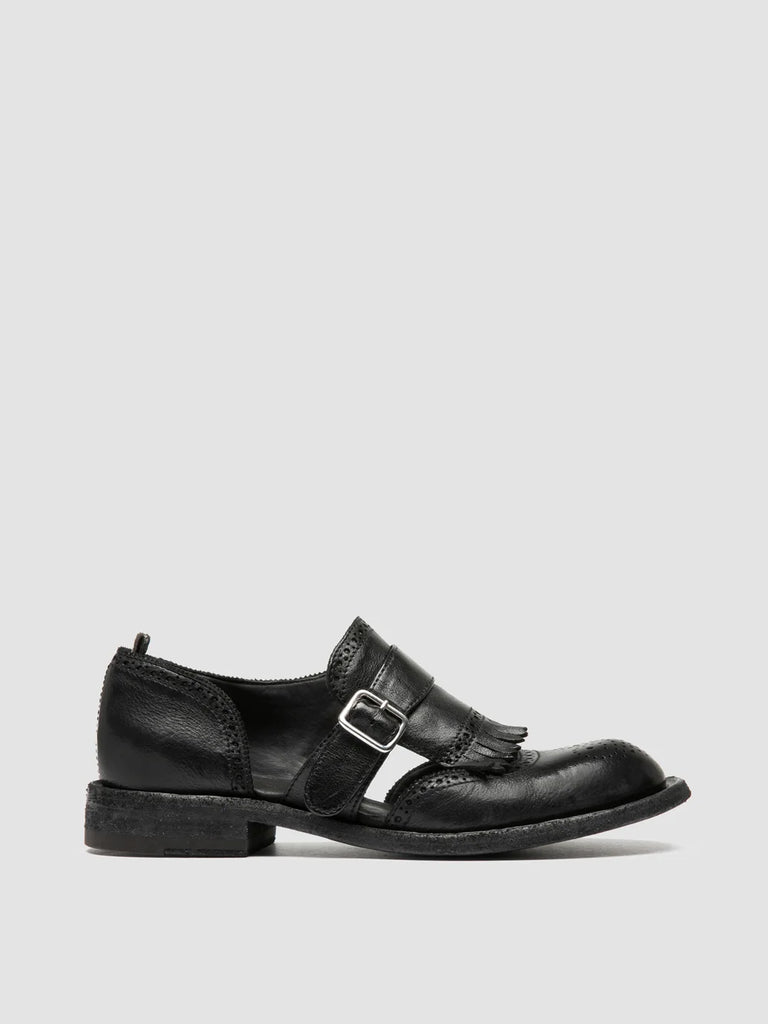 RUGGED 119 - Black Leather Monk shoes