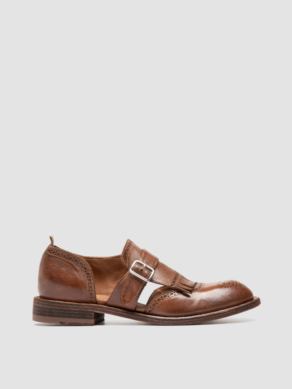 RUGGED 119 - Brown Leather Monk shoes - image 1,side view