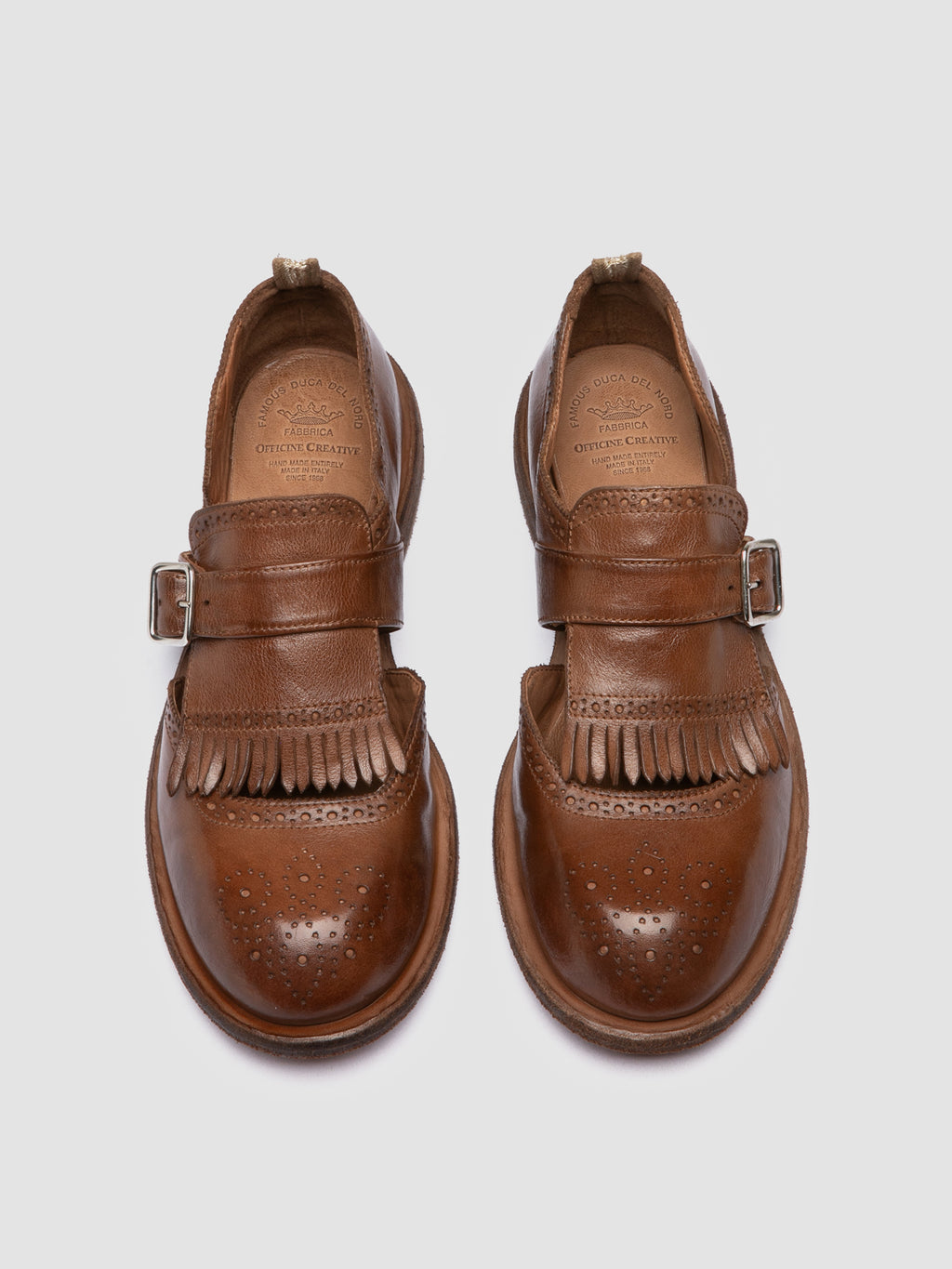 RUGGED 119 - Brown Leather Monk shoes - image 2,side view