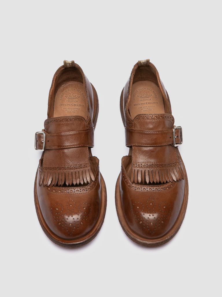 RUGGED 119 - Brown Leather Monk shoes