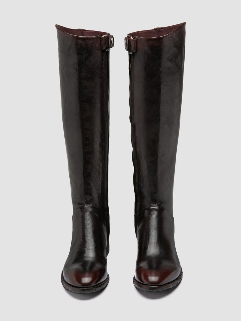 SELINE 039 - Stivali con Zip in Pelle Marrone