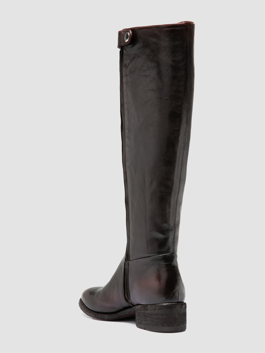 SELINE 039 - Stivali con Zip in Pelle Marrone - image 4,side view