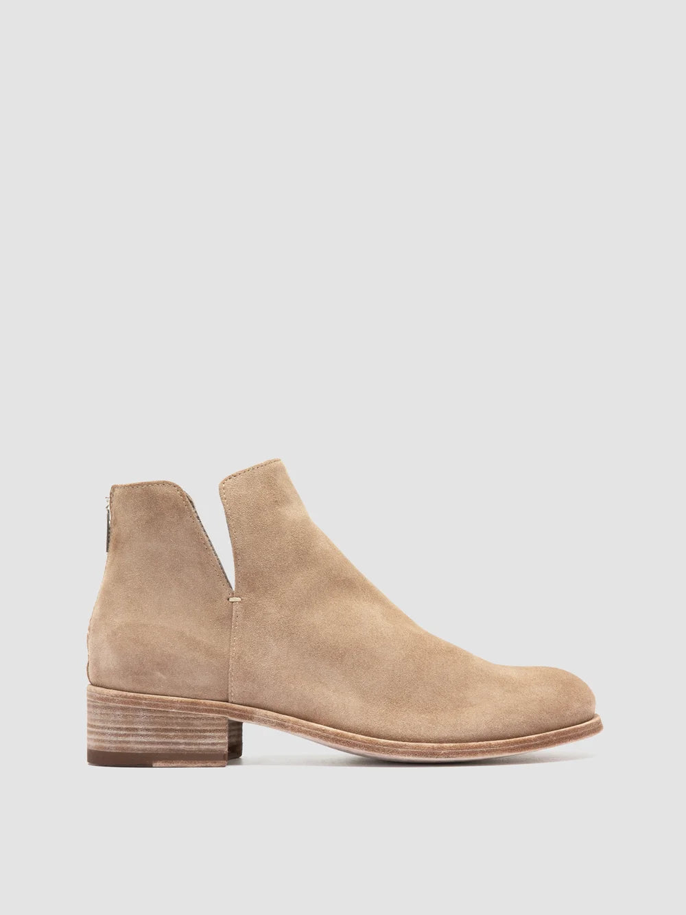 SHANTEL 003 - Taupe Suede Zipped Boots - image 1,side view