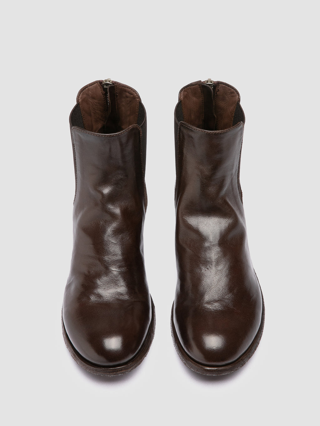 SHANTEL 006 - Brown Leather Zipped Boots - image 2,side view