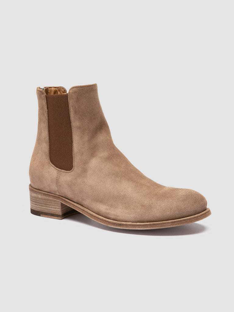SHANTEL 006 - Taupe Suede Zipped Boots