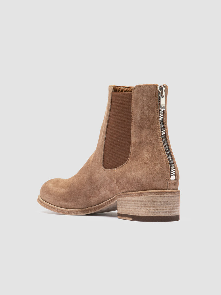 SHANTEL 006 - Taupe Suede Zipped Boots