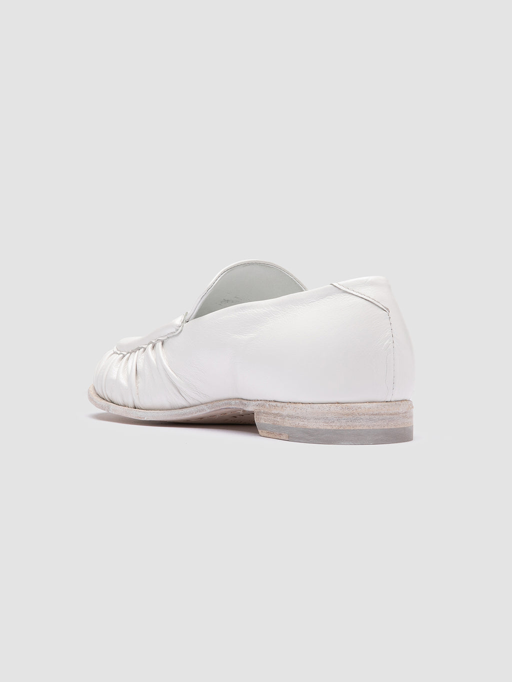 SOLITUDE 101 - White Leather Loafers - image 4,side view
