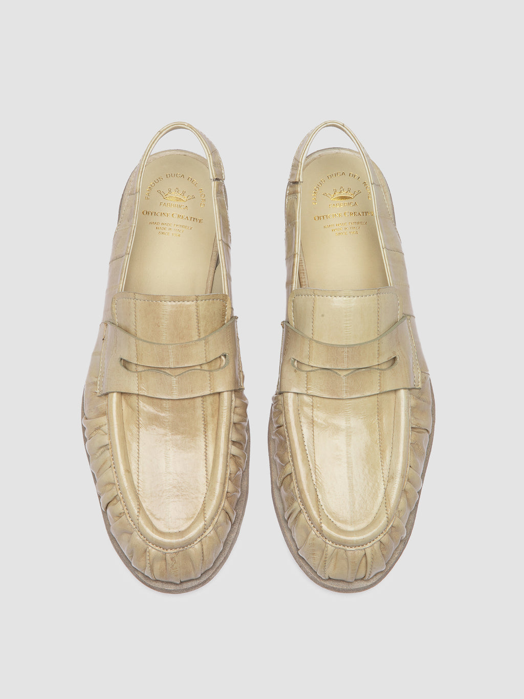 SOLITUDE 102 - Ivory Leather Slingback Sandals - image 2,side view