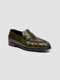 SOLITUDE 107 - Green Leather Penny Loafers - thumb image 3,side view