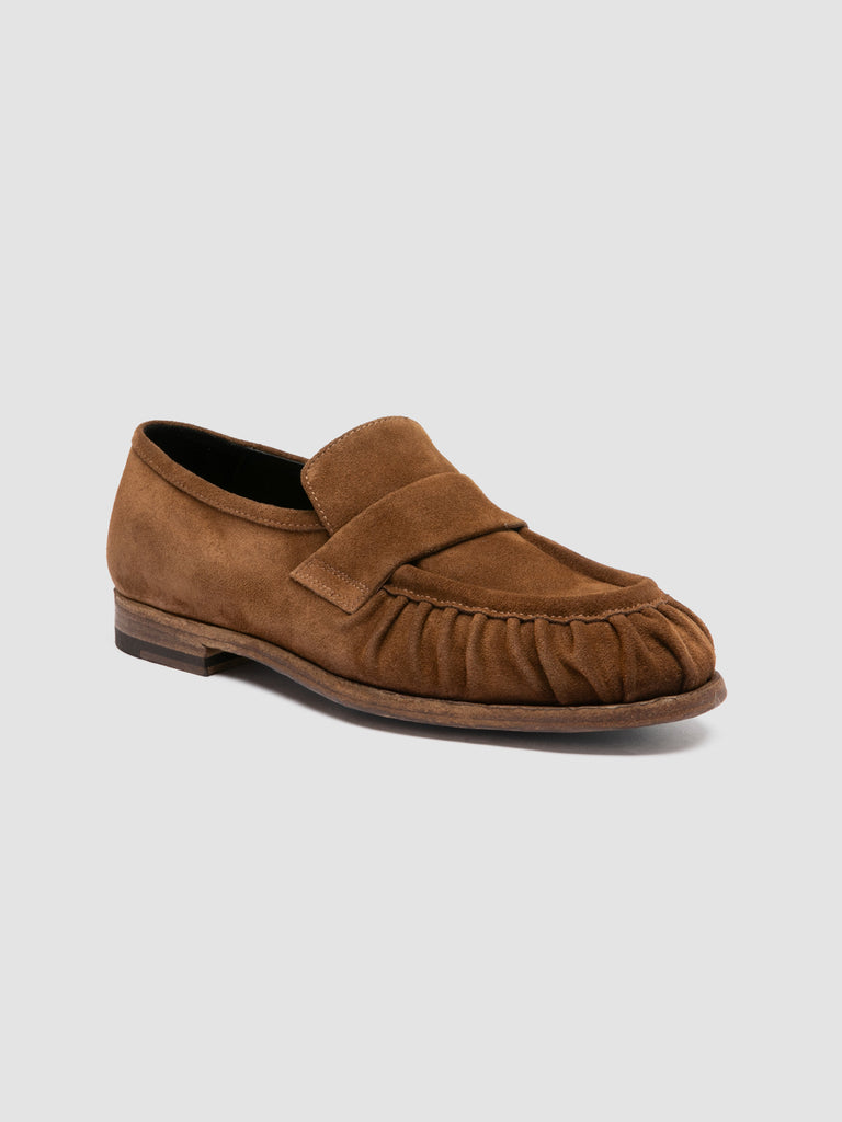 SOLITUDE 107 - Brown Suede Penny Loafers