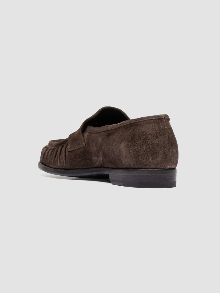 SOLITUDE 107 - Brown Suede Penny Loafers