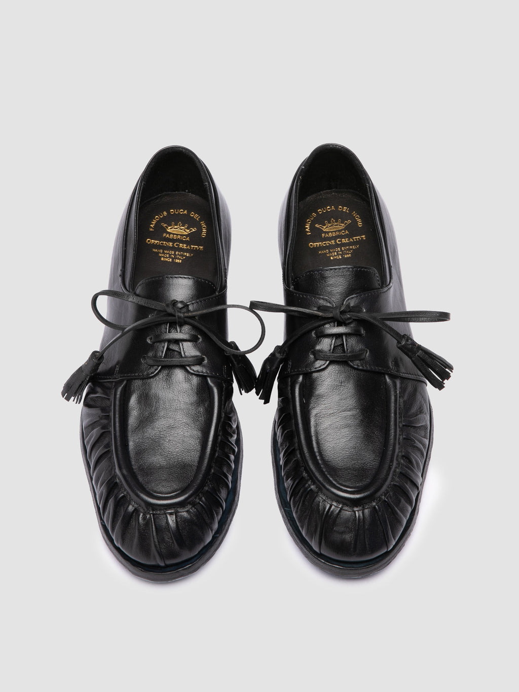 SOLITUDE 116_W - Blue Leather Derby Shoes - image 2,side view