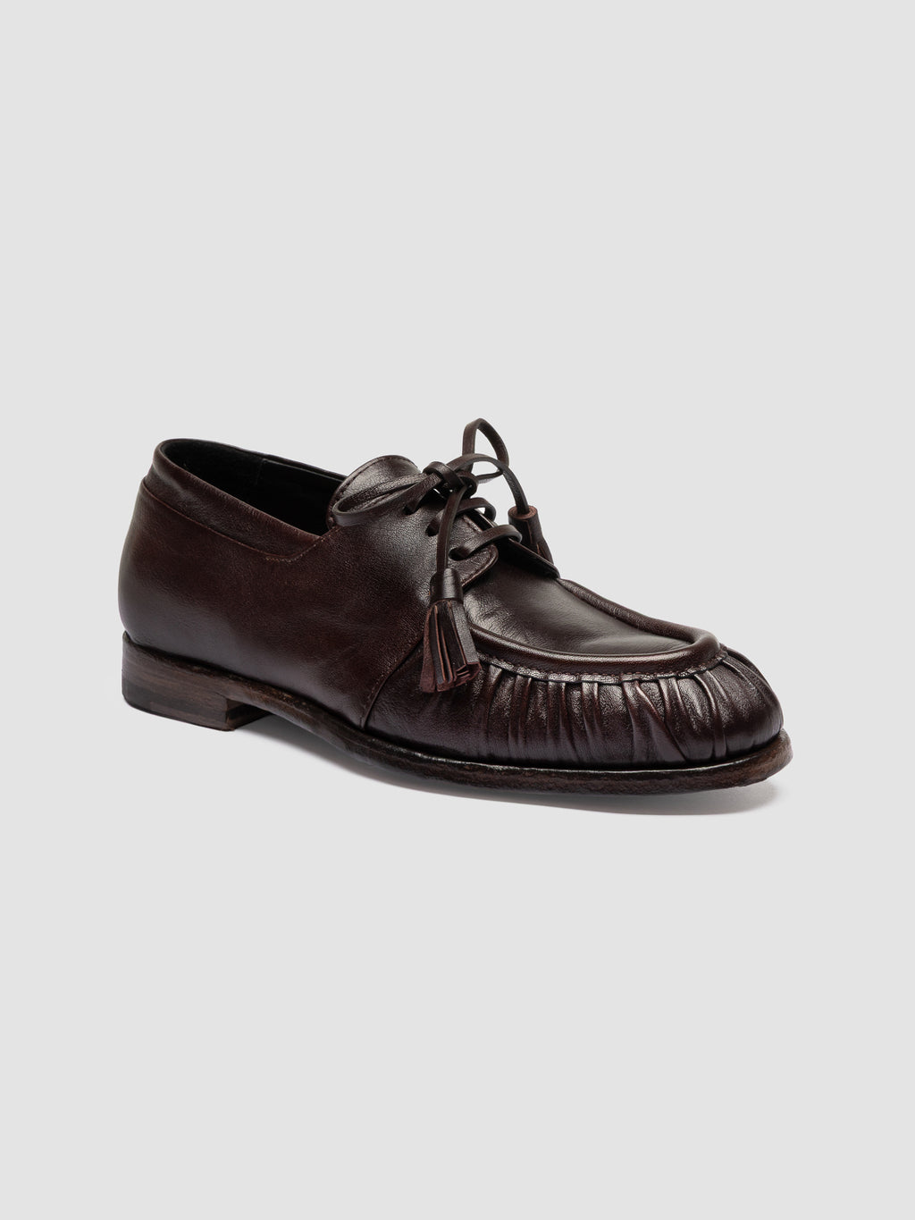 SOLITUDE 116_W - Brown Leather Derby Shoes - image 3,side view