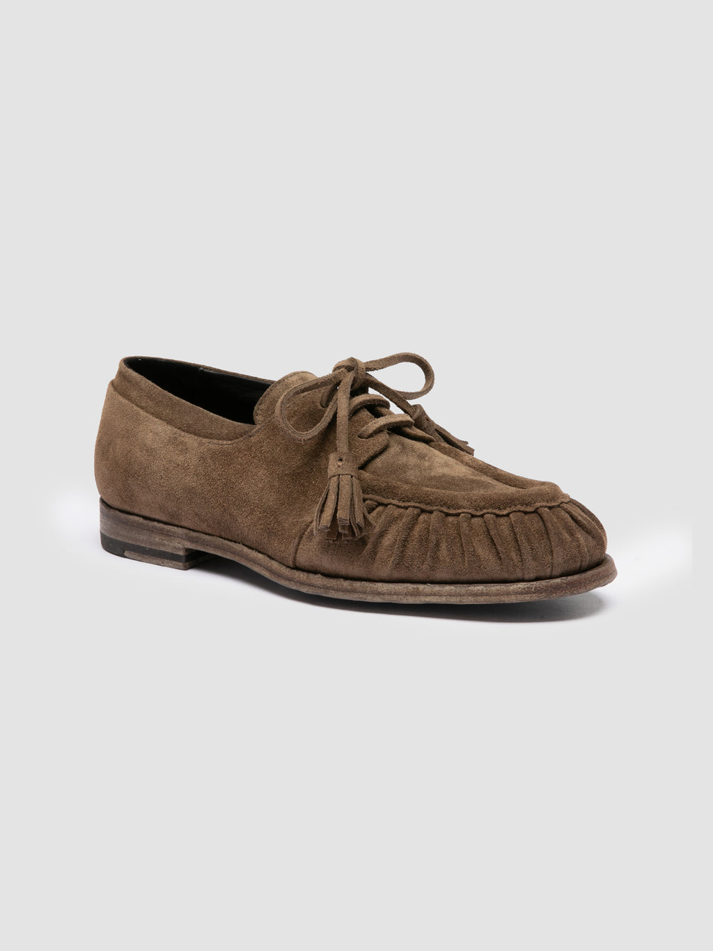 SOLITUDE 116_W - Brown Suede Derby Shoes - image 3,side view