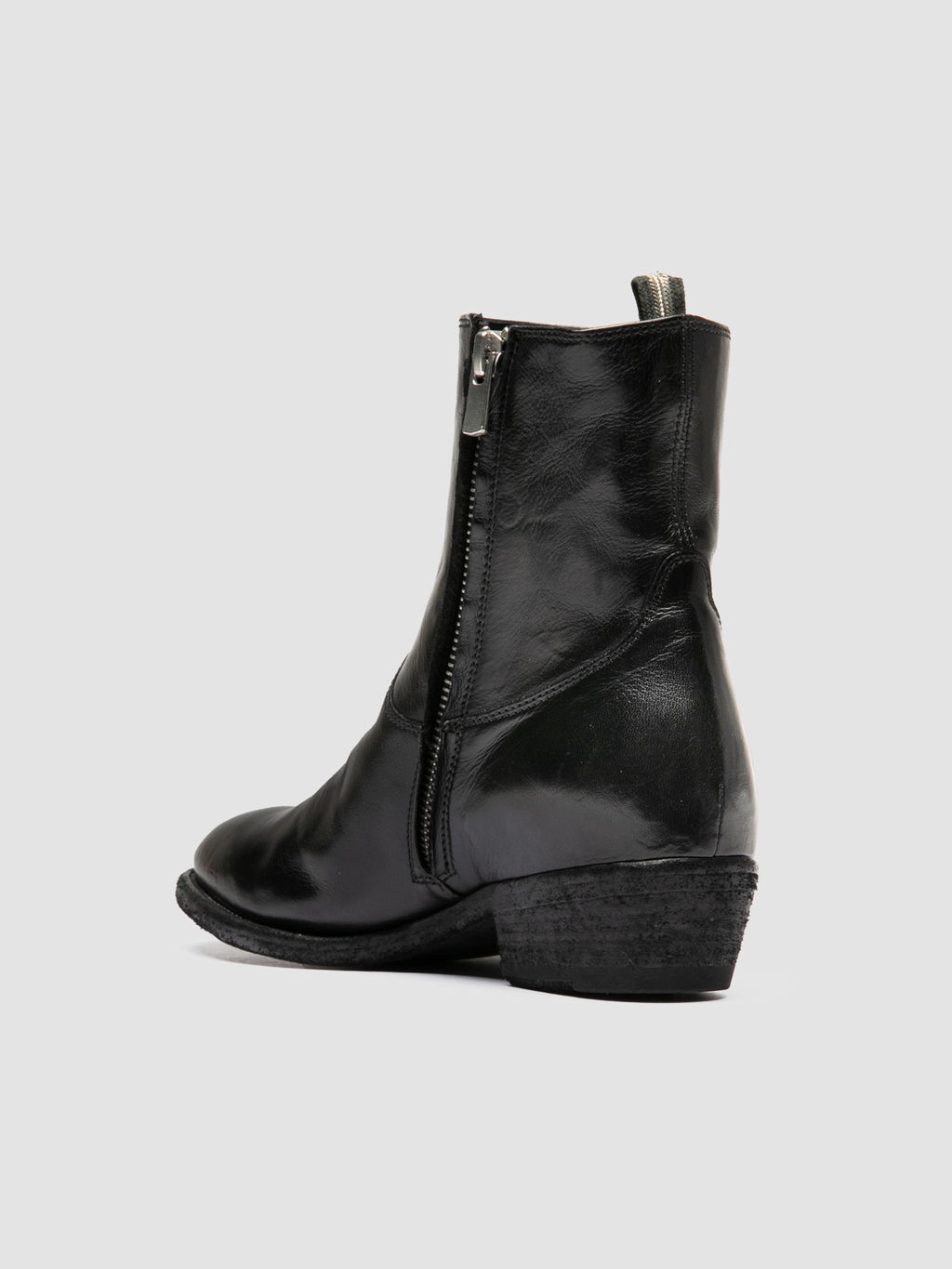 SONEGAL DD 003 - Stivali con Zip in Pelle Nera - image 4,side view