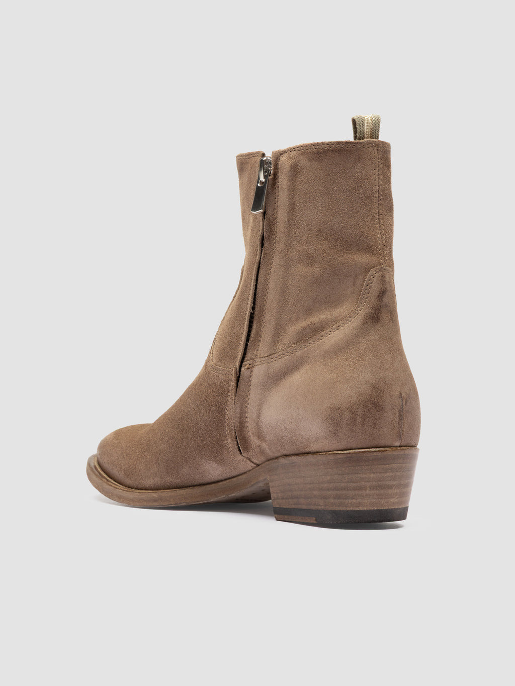 SONEGAL DD 003 - Stivali con Zip in Pelle Scamosciata Marrone - image 4,side view