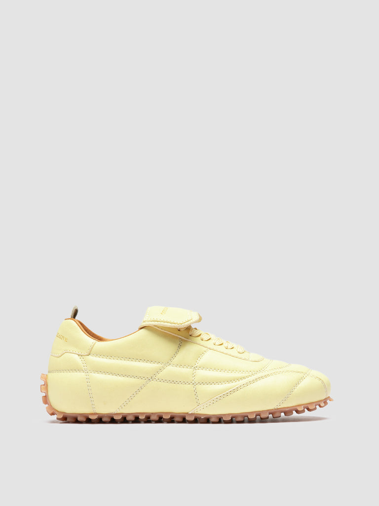 STRIKER 101 - Yellow Leather Low-Top Sneakers