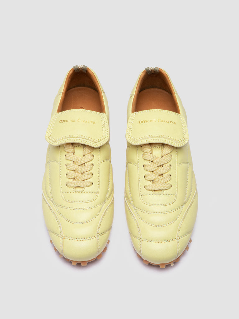 STRIKER 101 - Yellow Leather Low-Top Sneakers