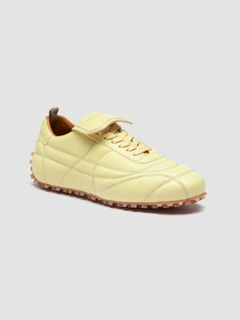 STRIKER 101 - Yellow Leather Low-Top Sneakers