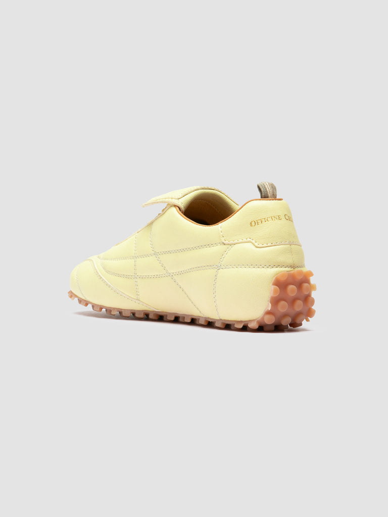 STRIKER 101 - Yellow Leather Low-Top Sneakers
